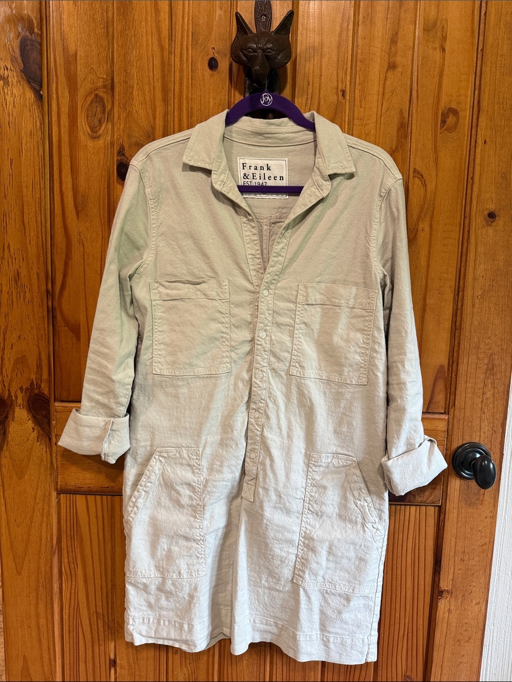 Frank & Eileen Pale Green Men's Casual Button-Front Shirt Jacket